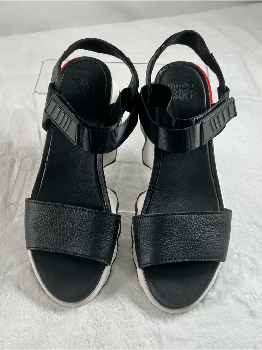 SOREL Sandals Black Kinetic Impact Platform Wedge Womens Size 9.5 NL4962-010 - Picture 3 of 12